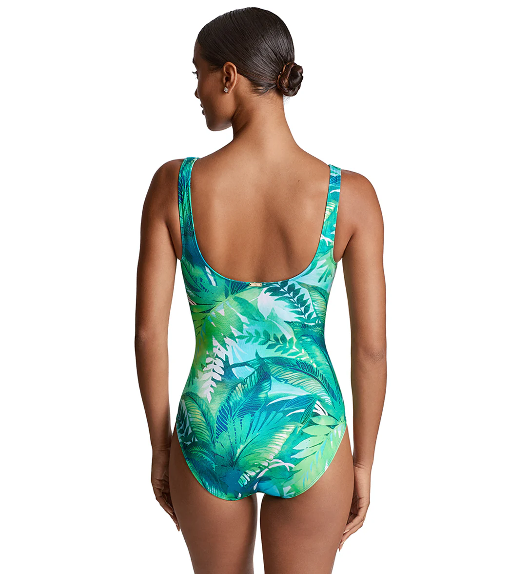 Lauren Ralph Lauren Women's Cartago Palms Ring Over The Shoulder Underwire One Piece Swimsuit - Image 3