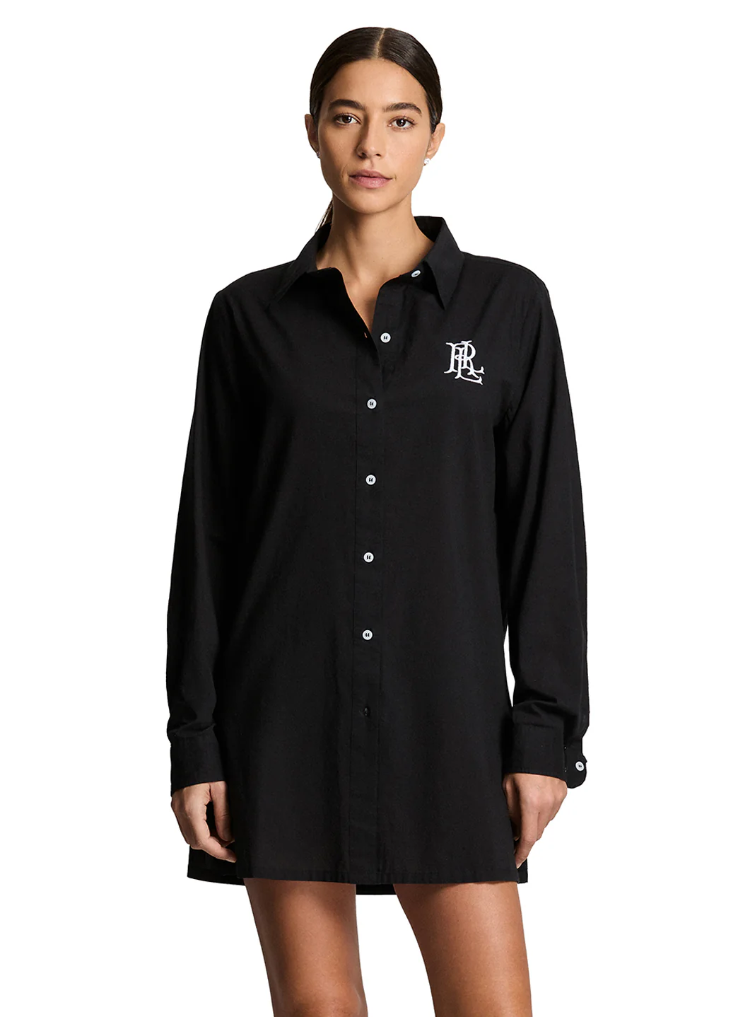 Lauren Ralph Lauren Women's Cotton Logo Embroidered Cover Up Shirt