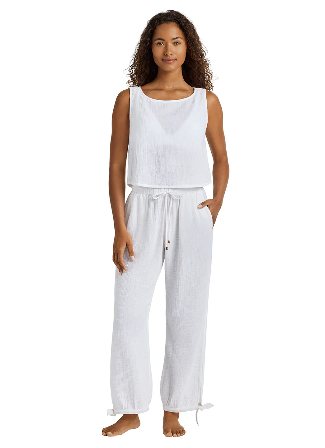 Lauren Ralph Lauren Women's Double Gauze Top And Bottoms Cover Up Set - Image 6