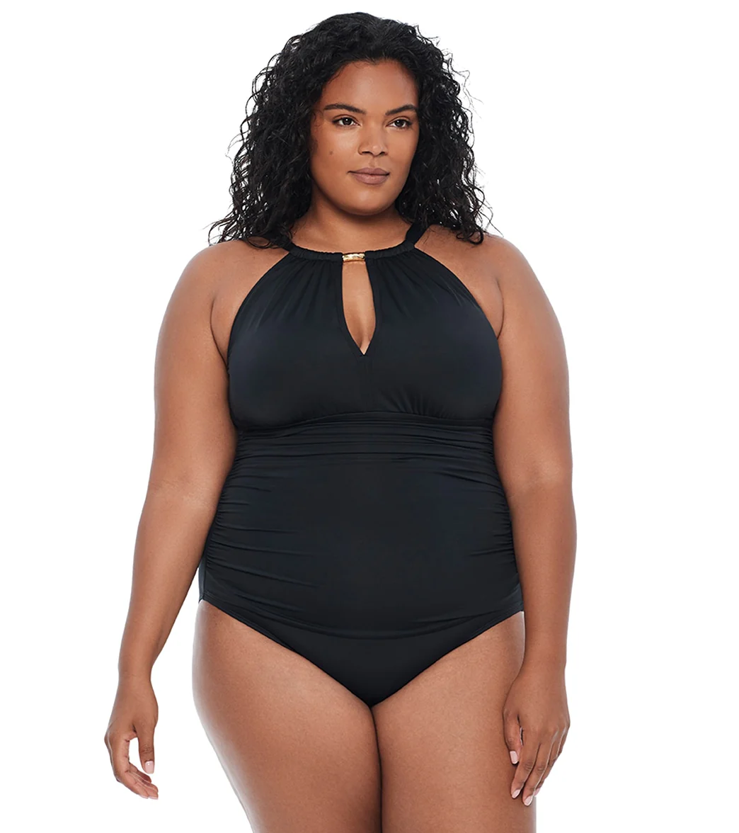 Lauren Ralph Lauren Women's Plus Size Beach Club High Neck One Piece Swimsuit - Image 13