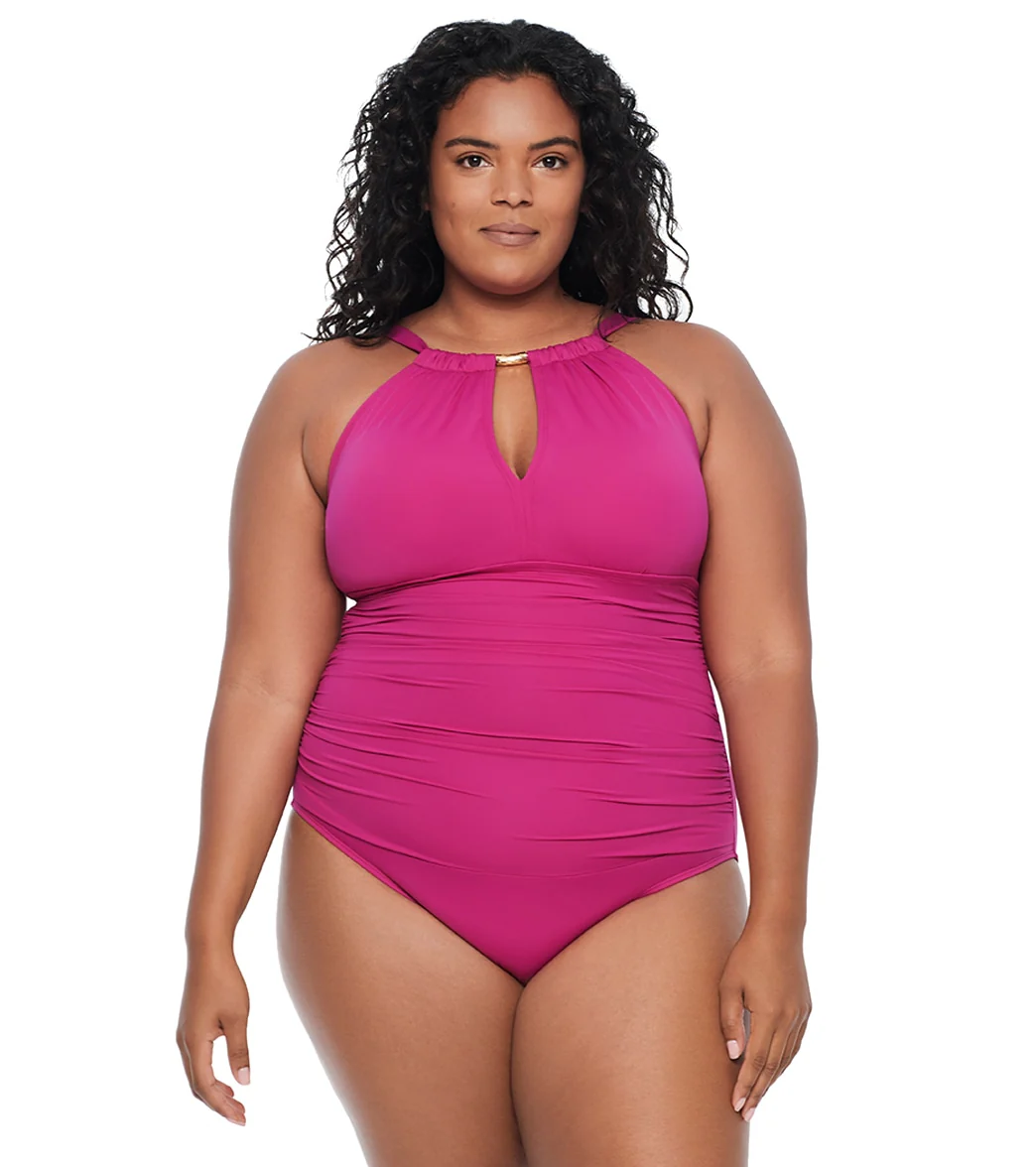 Lauren Ralph Lauren Women's Plus Size Beach Club High Neck One Piece Swimsuit - Image 6