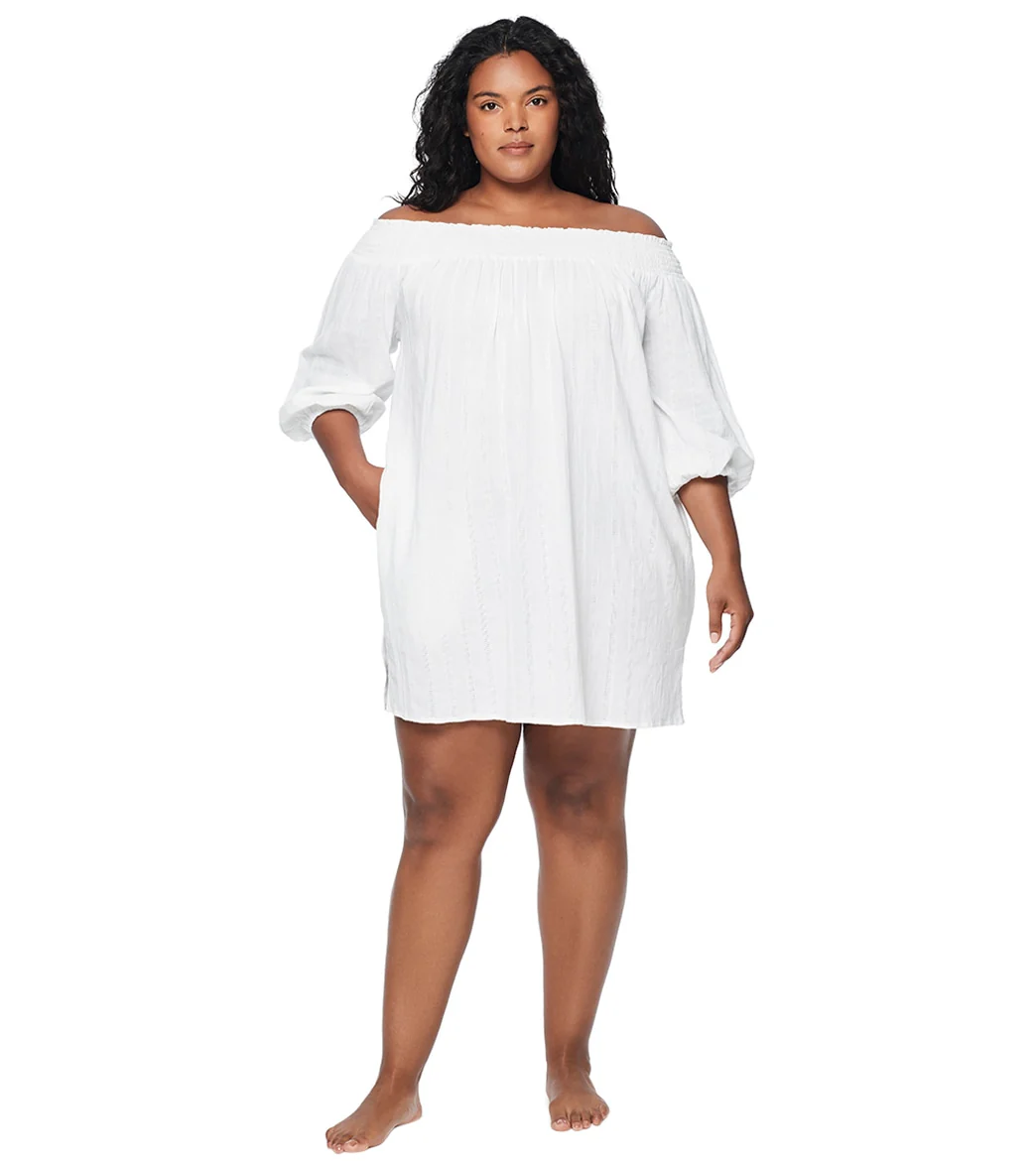 Lauren Ralph Lauren Women's Plus Size Dobby Off the Shoulder Dress - Image 4