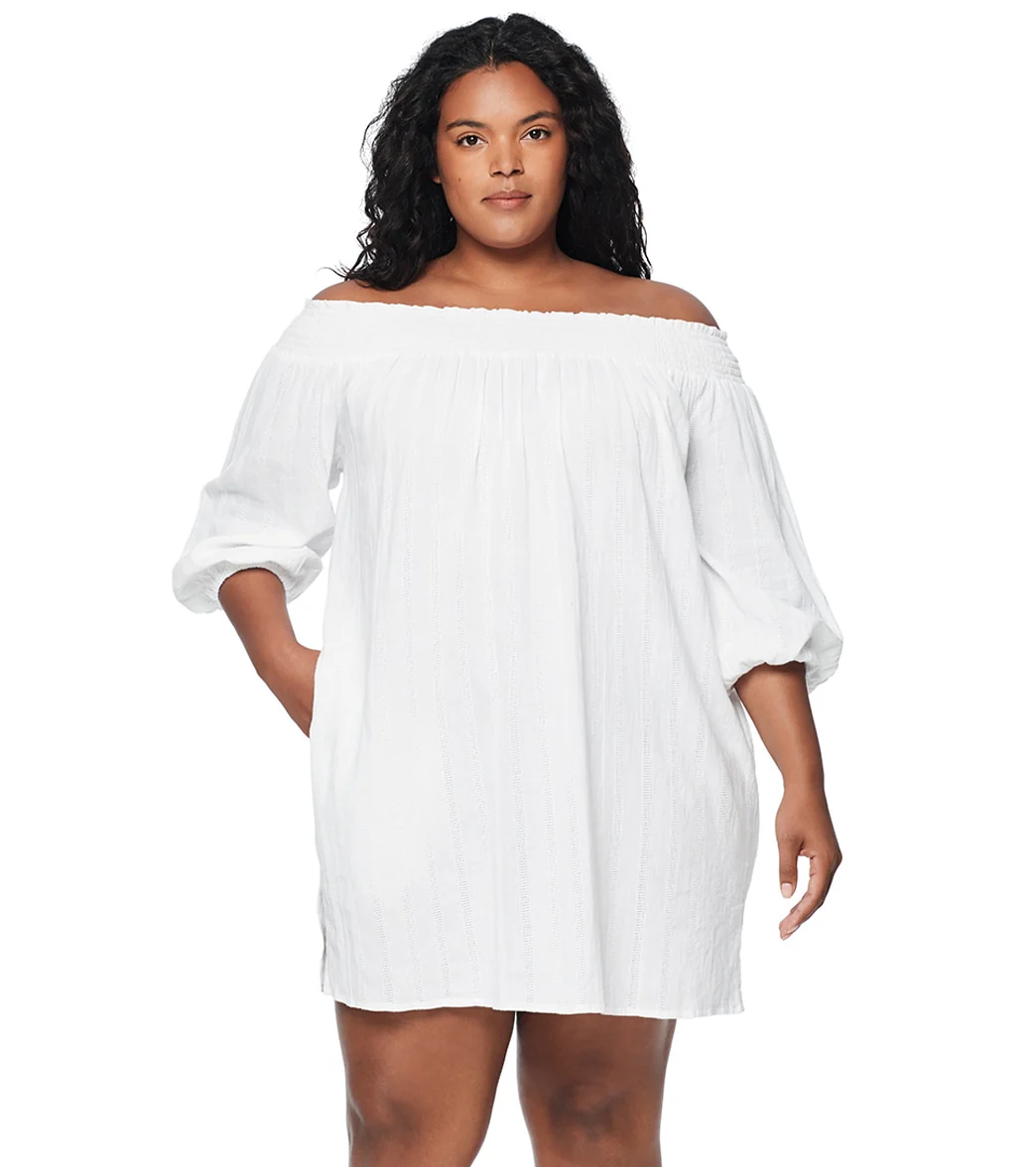 Lauren Ralph Lauren Women's Plus Size Dobby Off the Shoulder Dress - Image 7