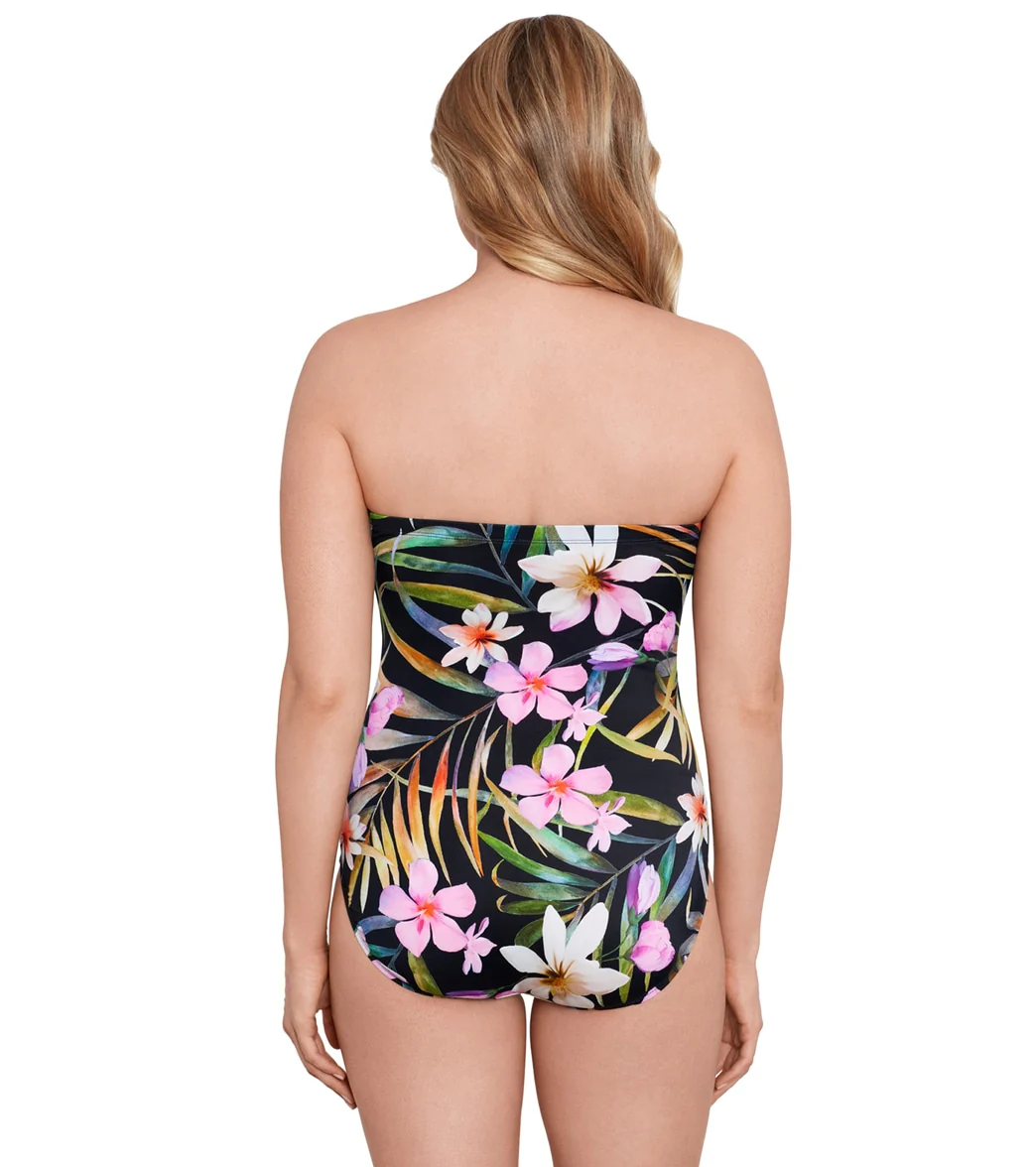 Longitude Women's Elysian Fields Side Shirred Bandeau Long Torso One Piece Swimsuit - Image 6