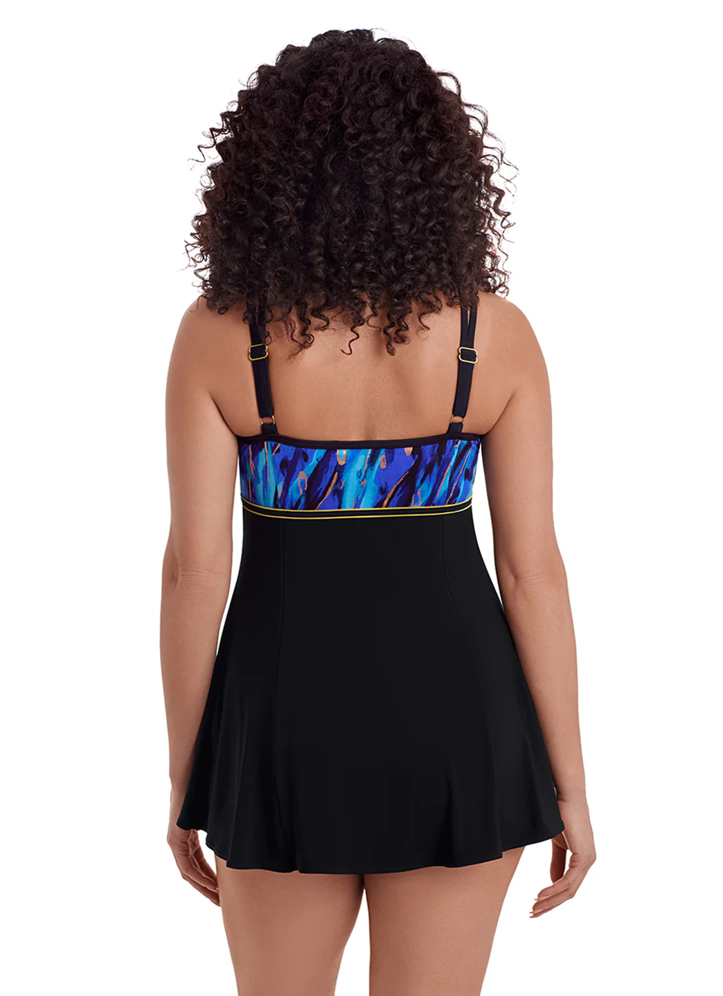 Longitude Women's Long Torso Gilded Panthera Empire Princess Seam Swim Dress - Image 4