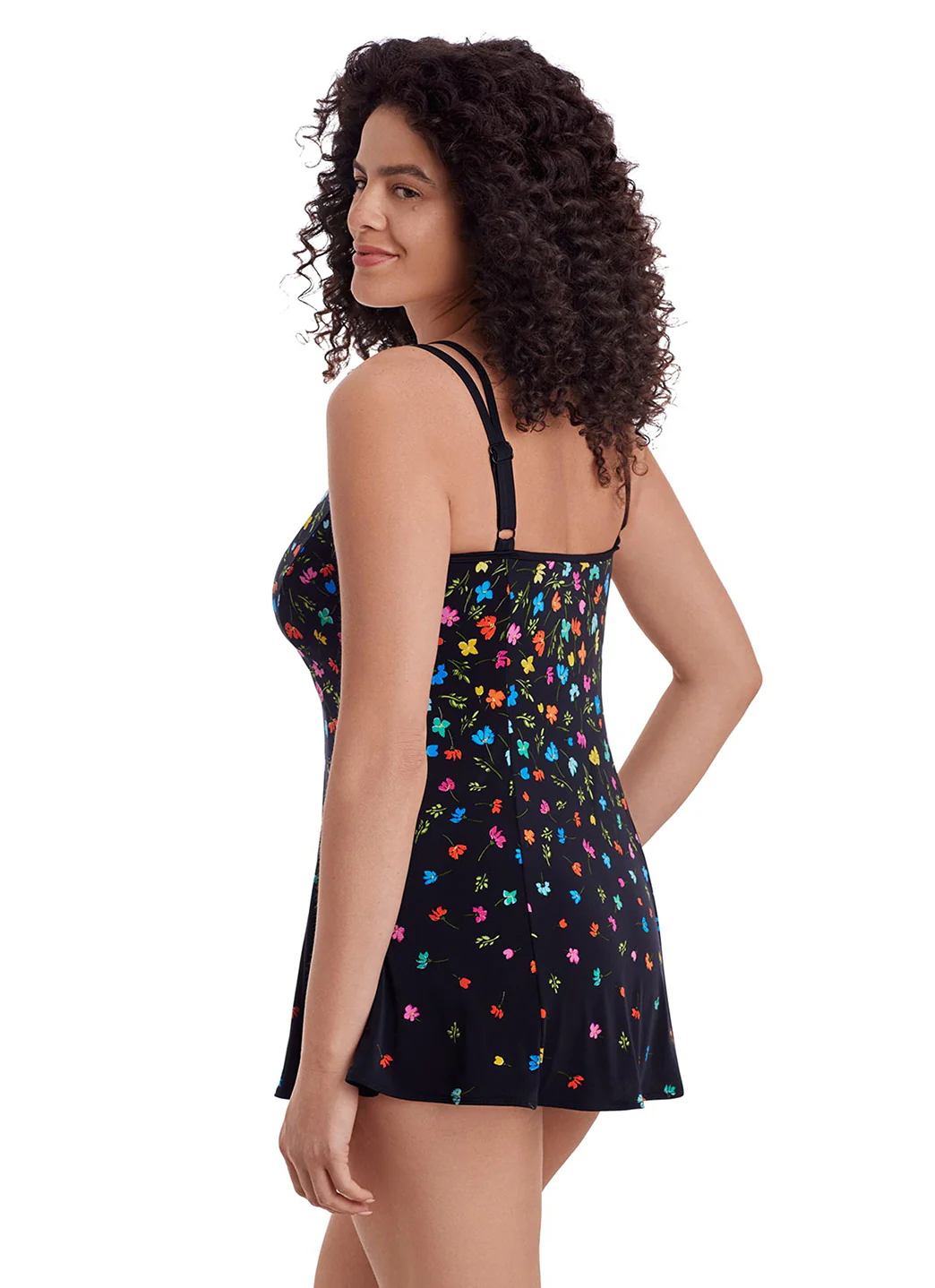 Longitude Women's Long Torso Little Flowers Princess Seam Swim Dress - Image 4