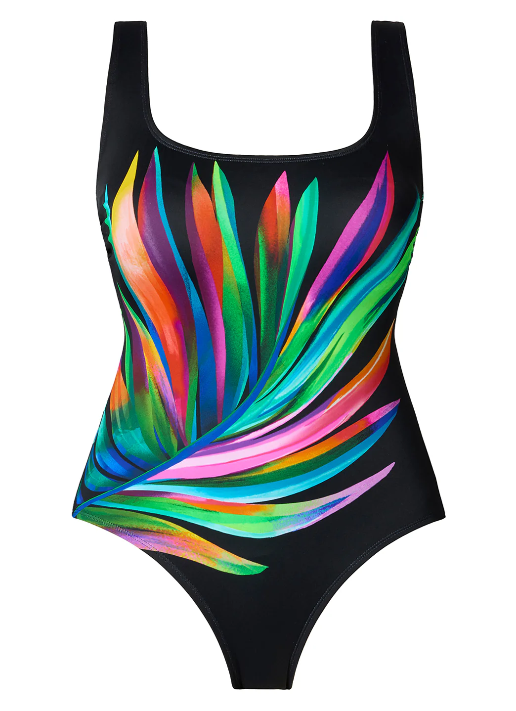 Longitude Women's Long Torso Palm Dancer Panel Scoopneck Tank One Piece Swimsuit - Image 6