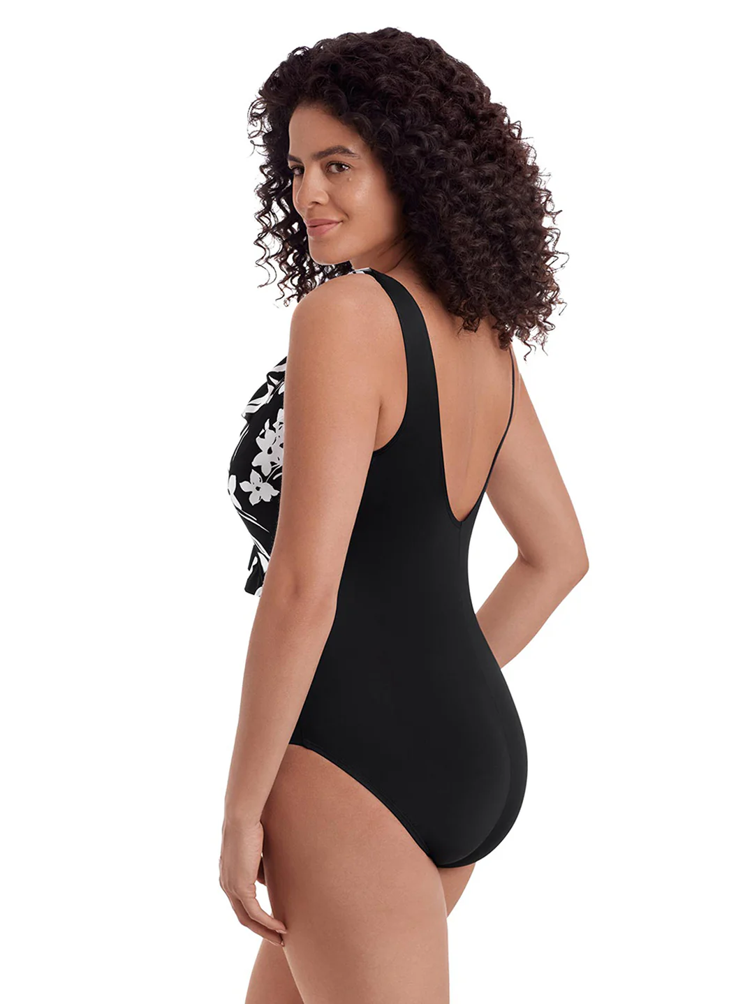 Longitude Women's Long Torso Vineyard Vacay Ruffle Front Sash One Piece Swimsuit - Image 4