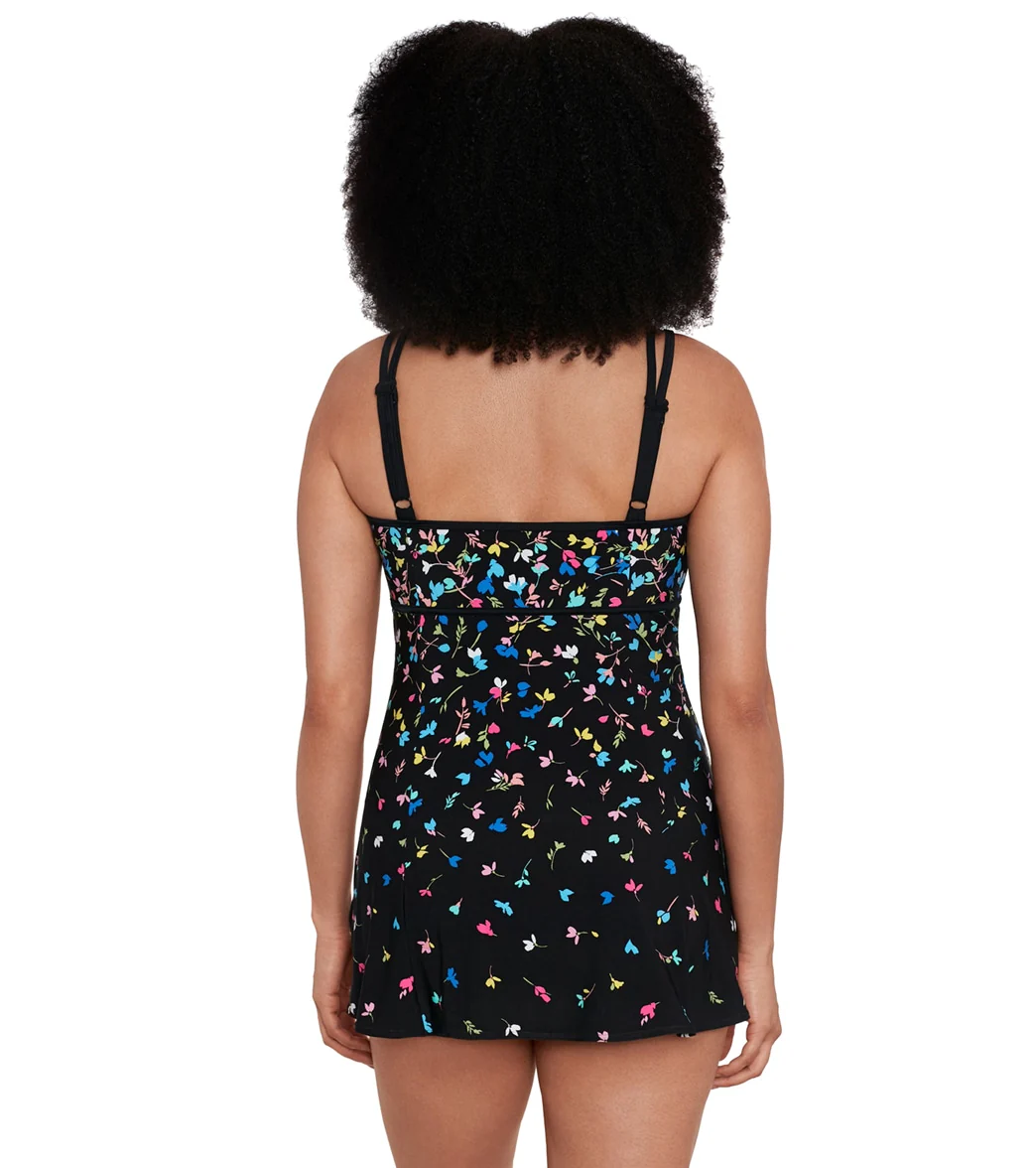 Longitude Women's Mucacha Floral Empire Princess Seam Long Torso Swim Dress - Image 3