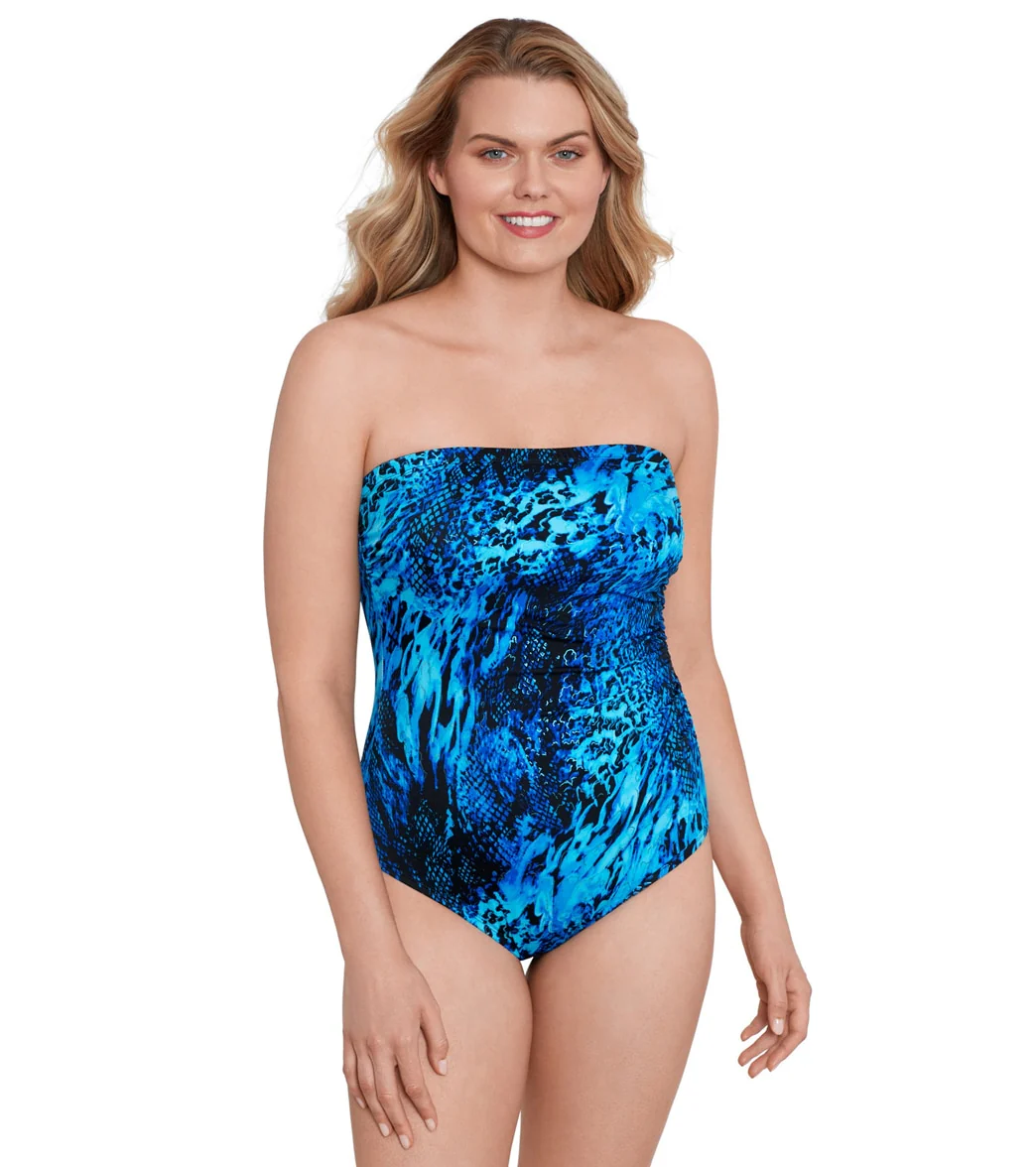 Longitude Women's Natural Riches Side Shirred Bandeau Long Torso One Piece Swimsuit - Image 8