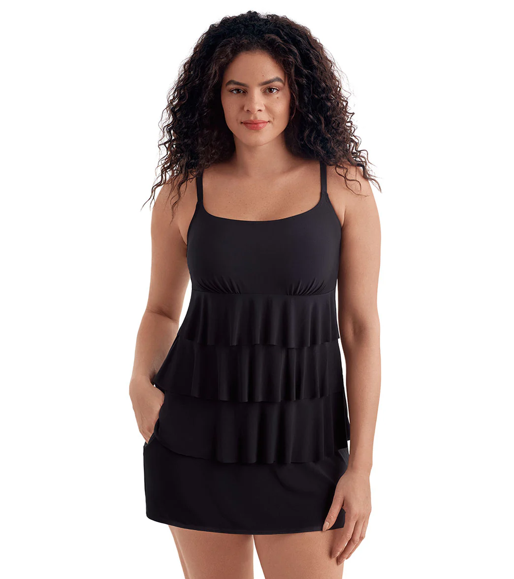 Longitude Women's Solitude Ruffle Faux Skirtini Long Torso One Piece Swimsuit - Image 6