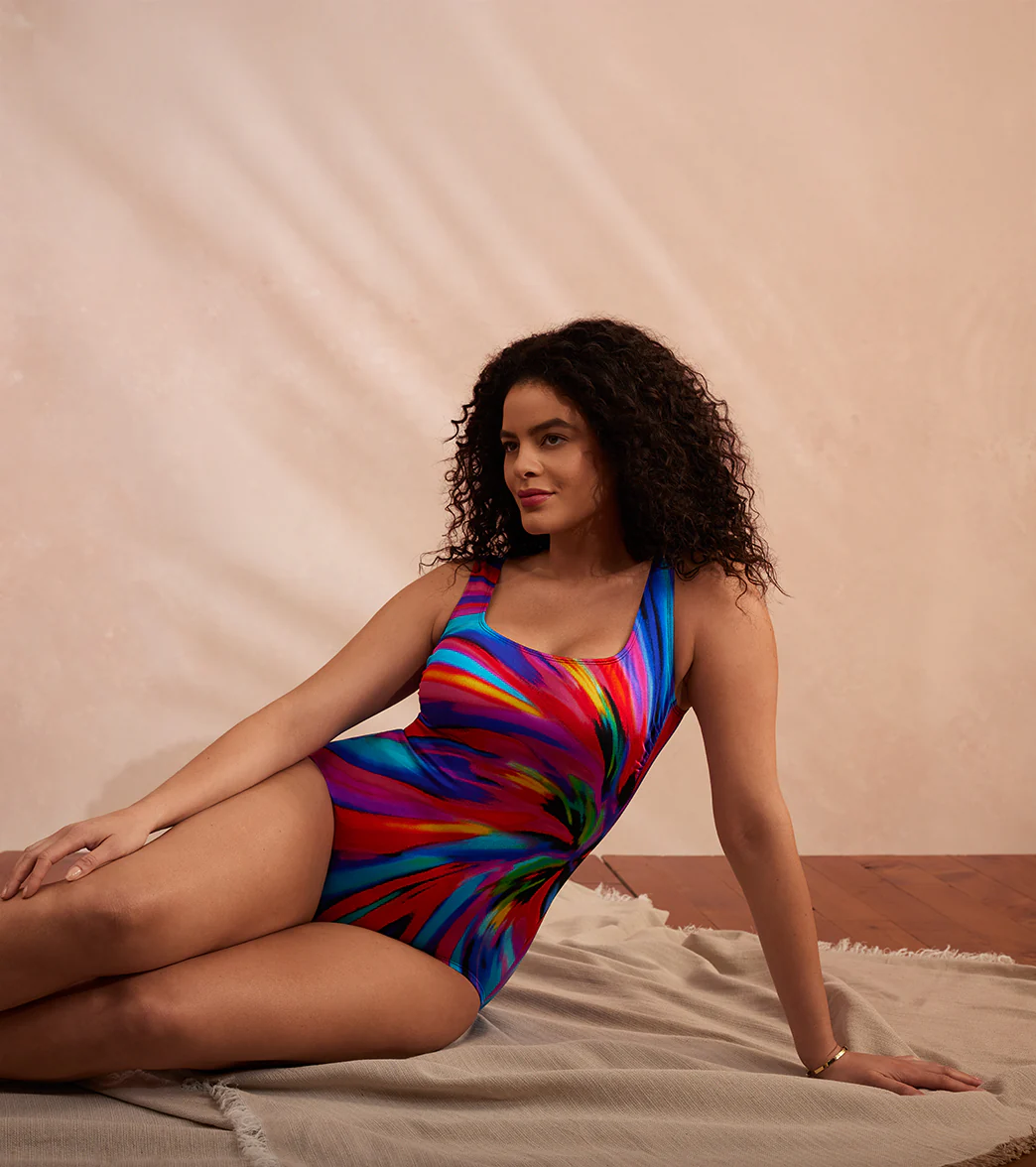 Longitude Women's Tidal Swoon Panel Scoopneck Tank Long Torso One Piece Swimsuit - Image 4