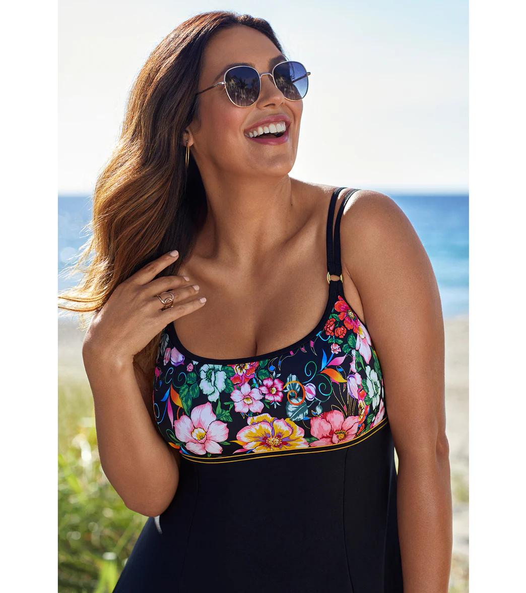 Longitude Women's True Romance Princes Seam Long Torso Swim Dress - Image 6
