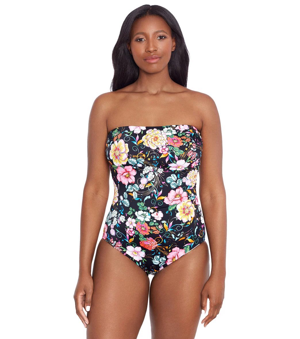 Longitude Women's True Romance Shirred Bandeau Long Torso One Piece Swimsuit - Image 5