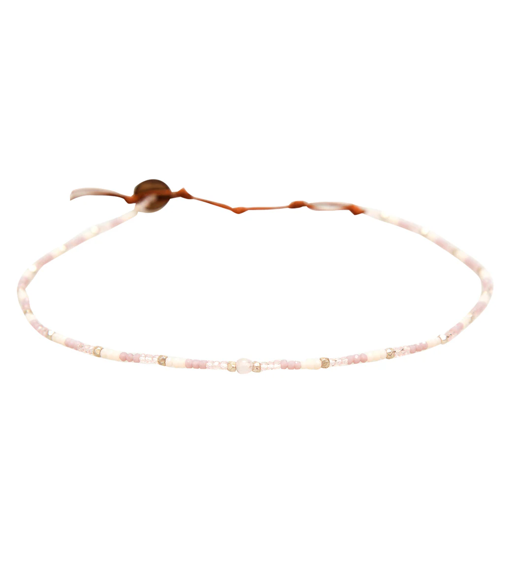 Lotus and Luna "Love is My Guide" Rose Quartz Goddess Necklace - Image 5