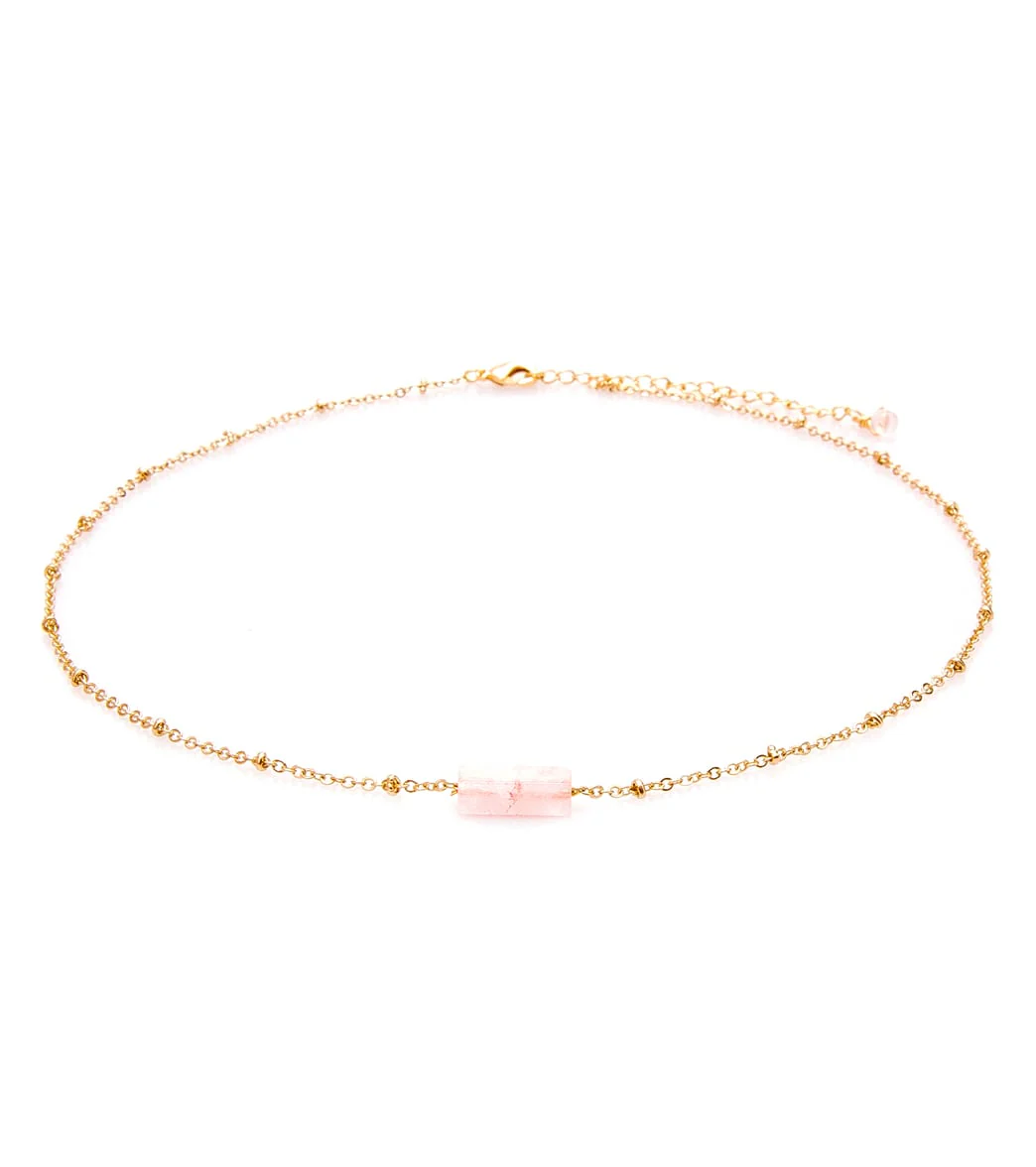 Lotus and Luna Love Rose Quartz Stone of the Earth Necklace