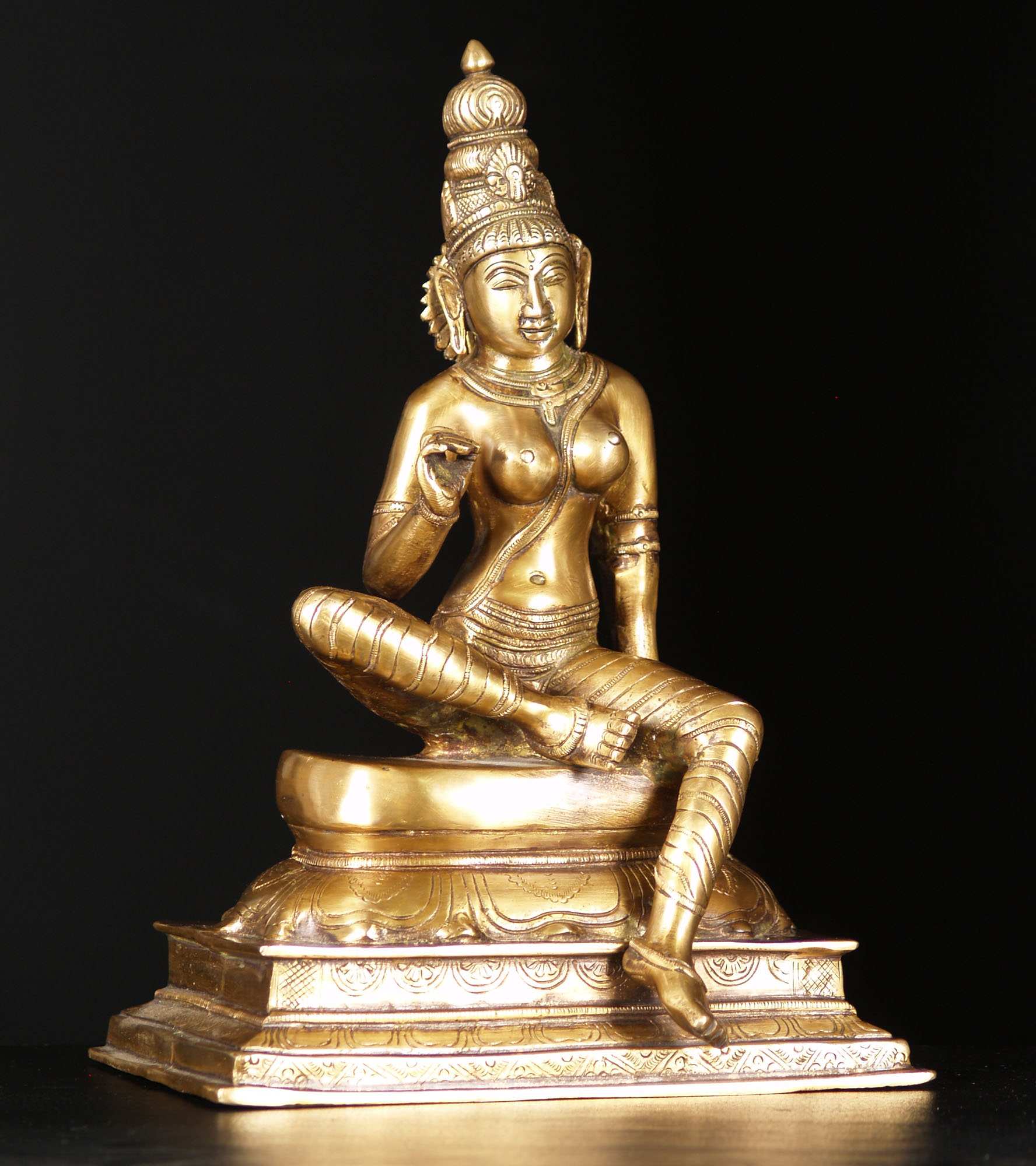Lotus Sculpture Brass Bogashakti Statue 13" - Image 4
