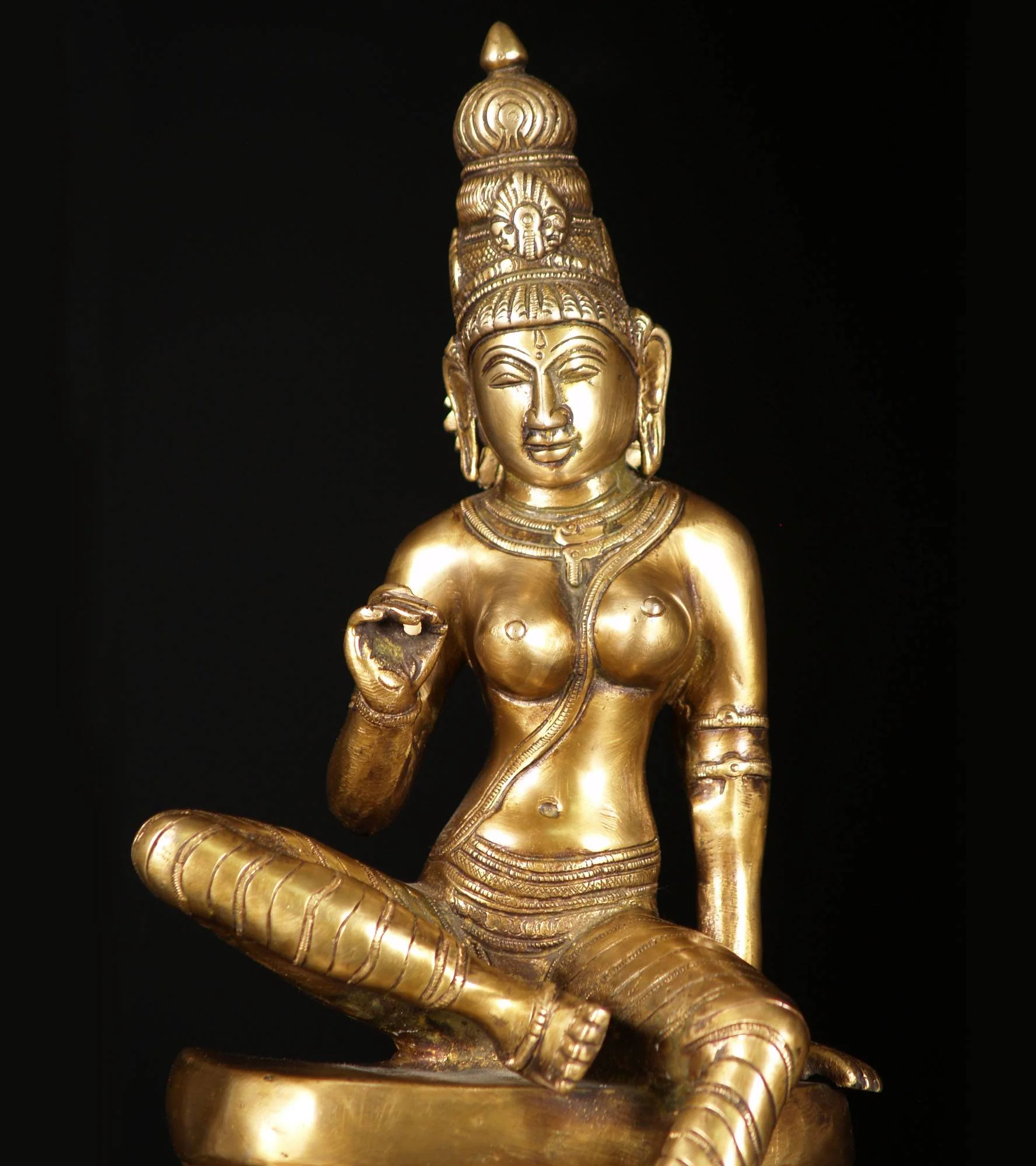 Lotus Sculpture Brass Bogashakti Statue 13" - Image 5