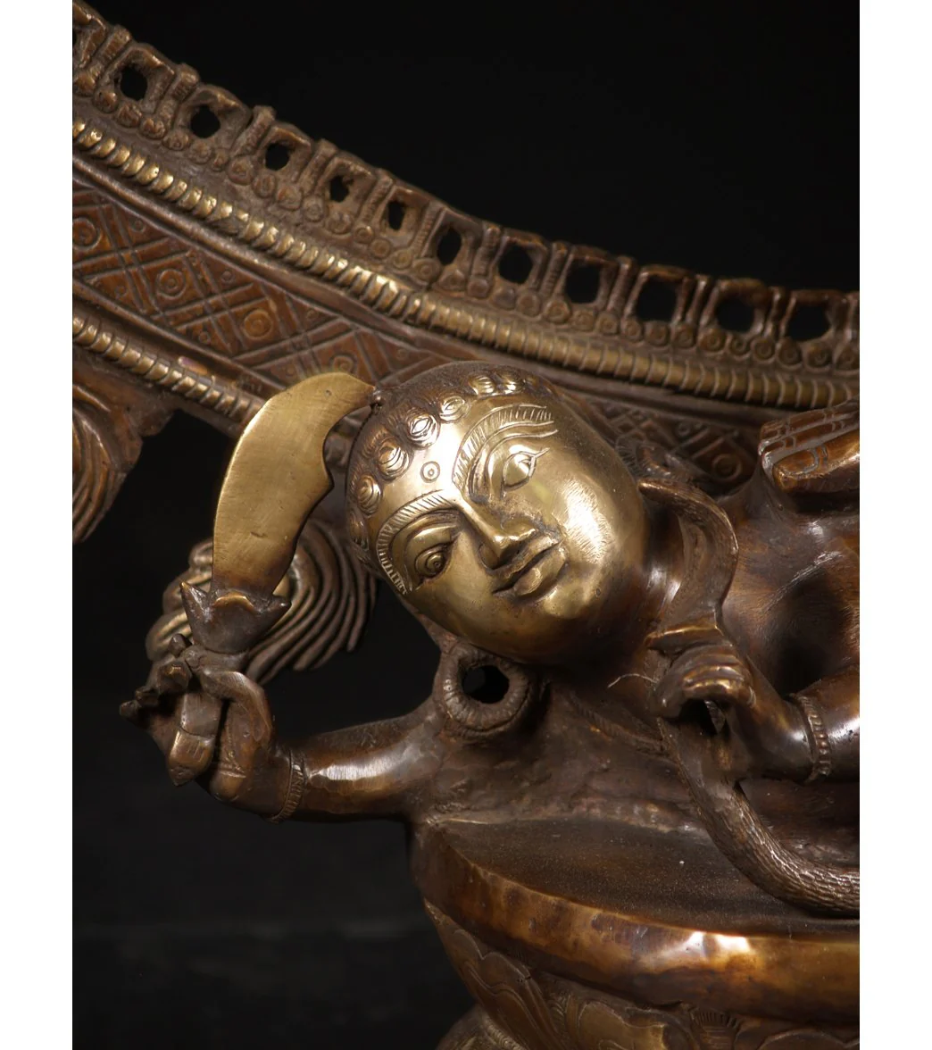 Lotus Sculpture Brass Large Dancing Shiva Nataraja 73" - Image 5