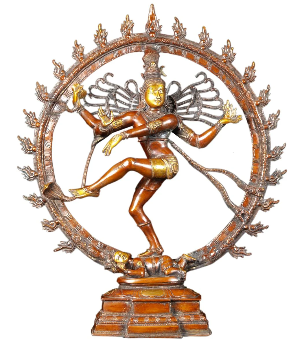Lotus Sculpture Brass Nataraja Dancing Shiva Sculpture 25.5"