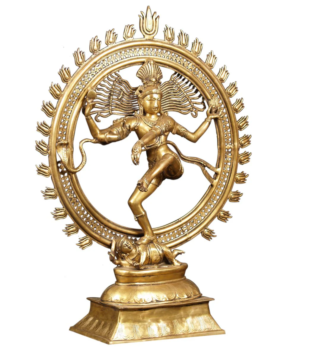 Lotus Sculpture Brass Polished Nataraja Statue 41"- O - Image 2