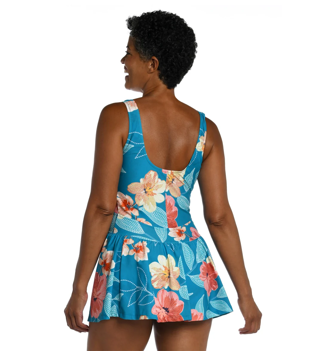 Maxine Women's Crafted Botanical Empire Swim Dress - Image 2