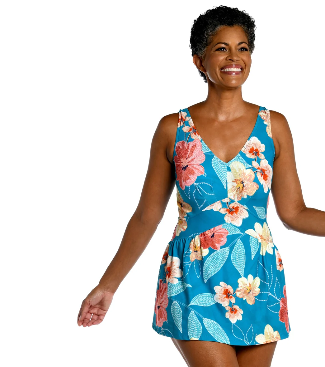 Maxine Women's Crafted Botanical Empire Swim Dress - Image 5