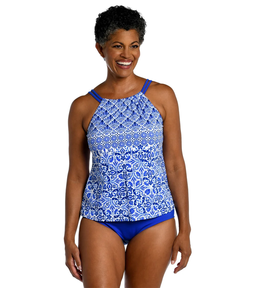 Maxine Women's Grecian Tile High Neck Tankini Top - Image 6