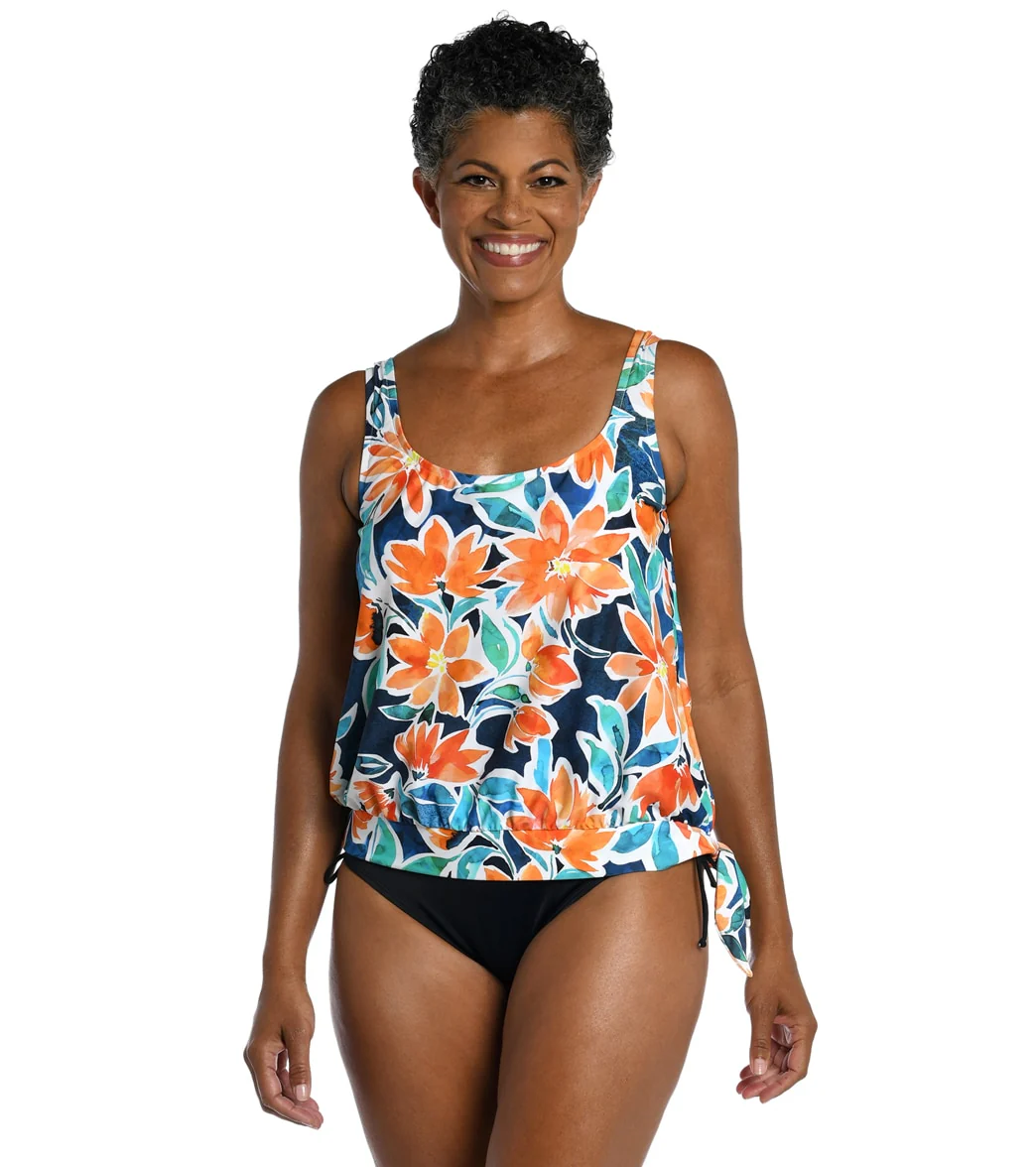 Maxine Women's Joyful Blooms Blouson Tankini Top - Image 7