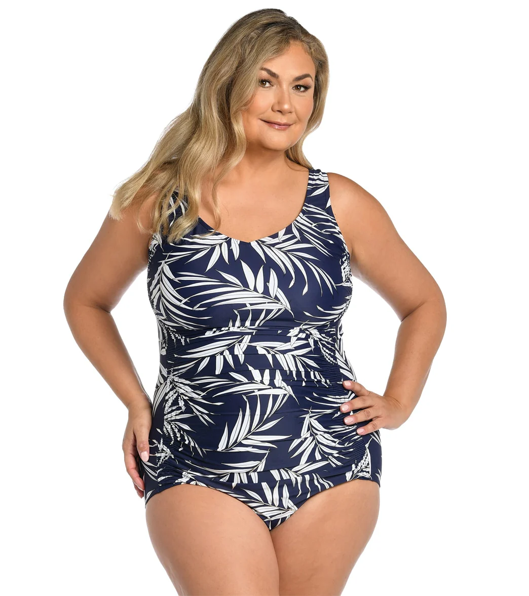 Maxine Women's Plus Size Gold Leaf One Piece Swimsuit - Image 5