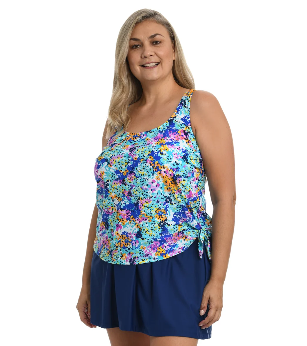 Maxine Women's Plus Size Hydrangea Hills Faux Skirtini - Image 2