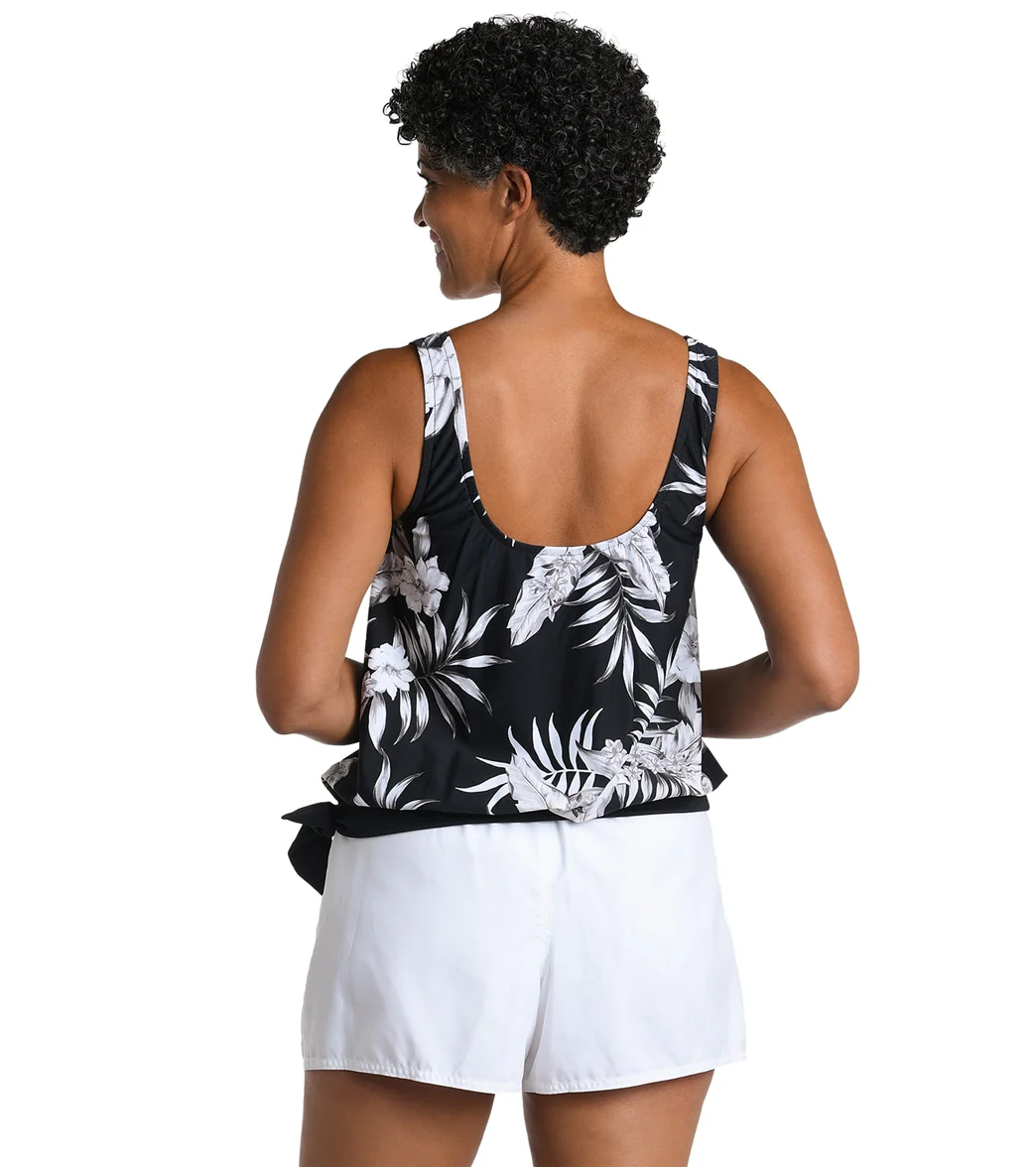 Maxine Women's Tropic Paradise Banded Scoop Blouson Tankini Top - Image 3