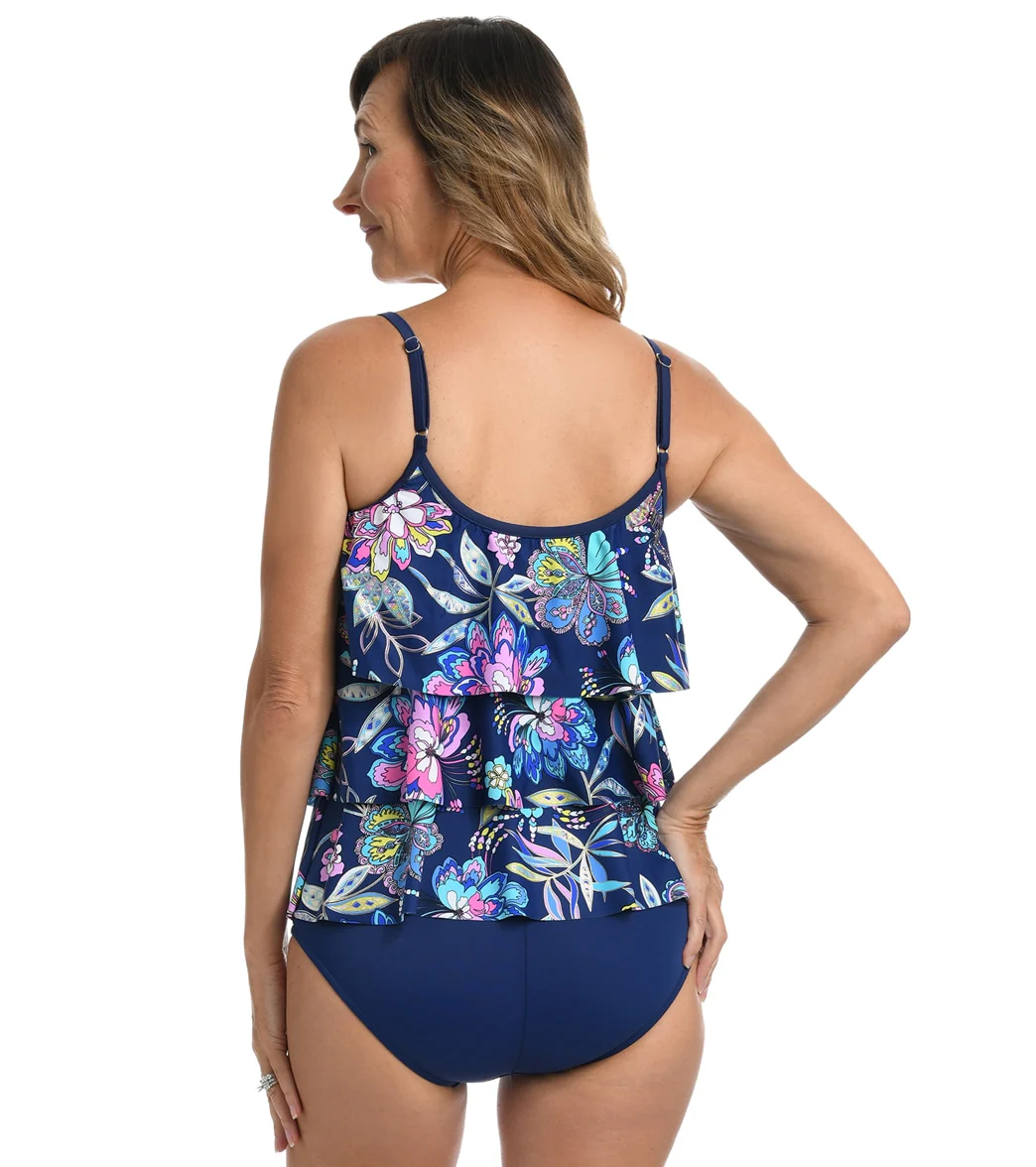 Maxine Women's Tulum Tiki Floral Tiered Tankini Top - Image 2
