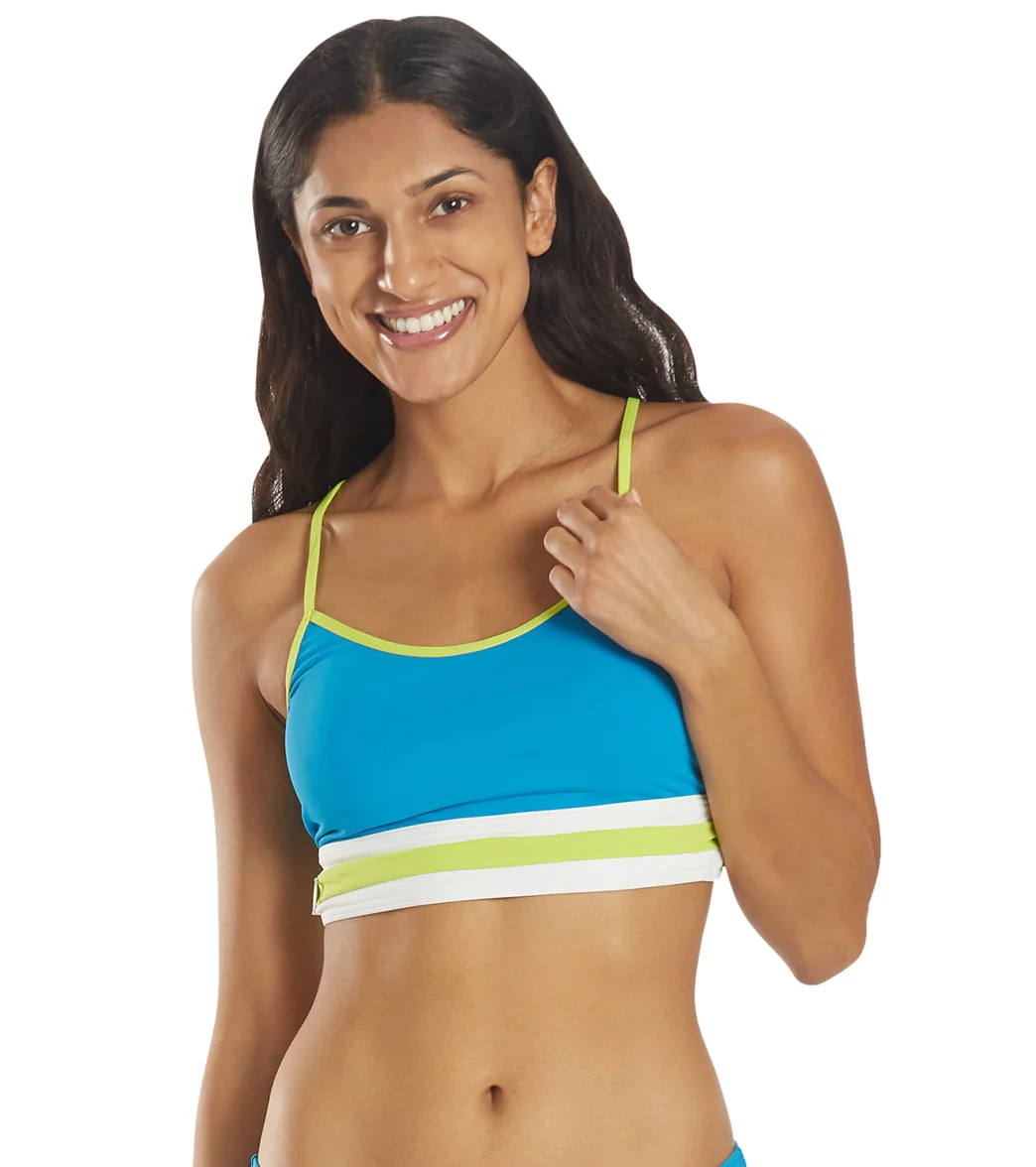 Michael Kors Women's Color Block Racer Back Crop Bikini Top - Image 8