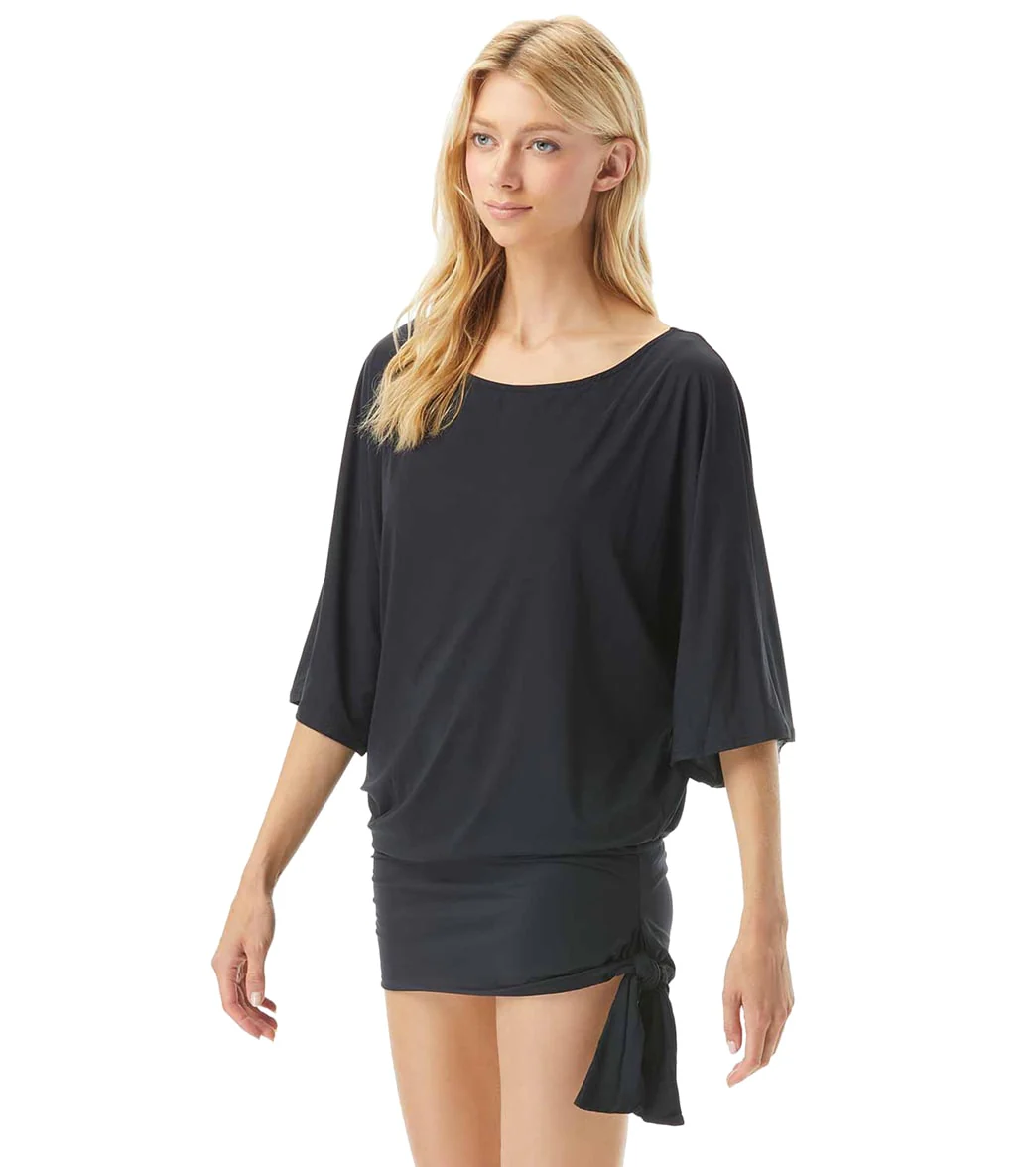 Michael Kors Women's Iconic Solid Side Tie Cover Up Dress - Image 5