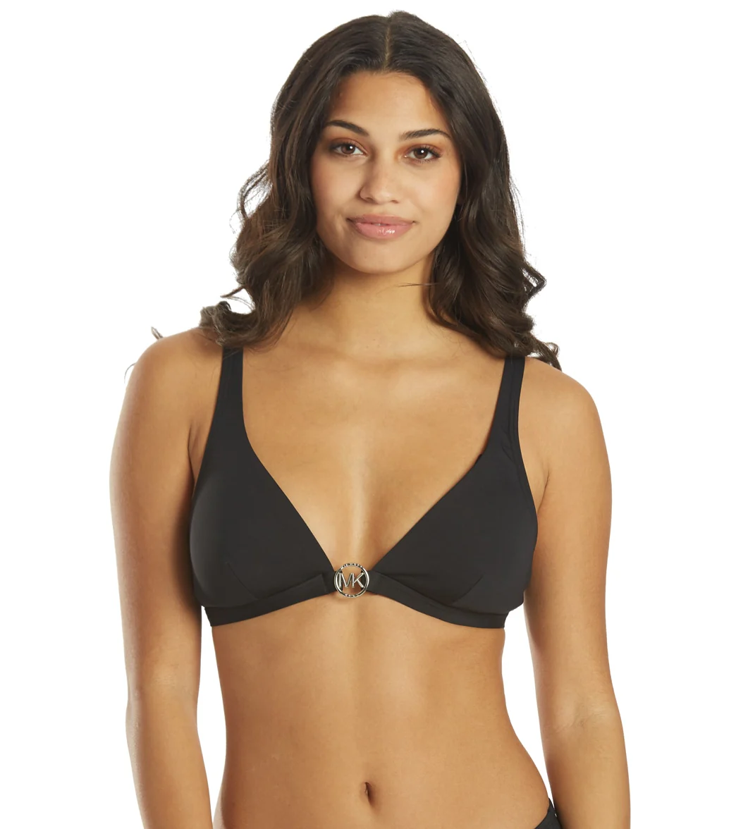 Michael Kors Women's Iconic Solids Triangle Bikini Top - Image 14