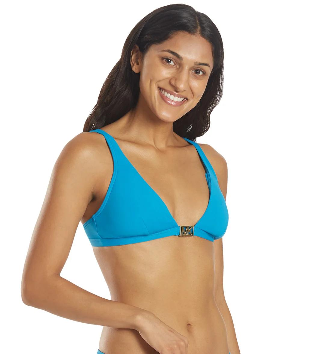 Michael Kors Women's Logo Solid Triangle Bikini Top - Image 2