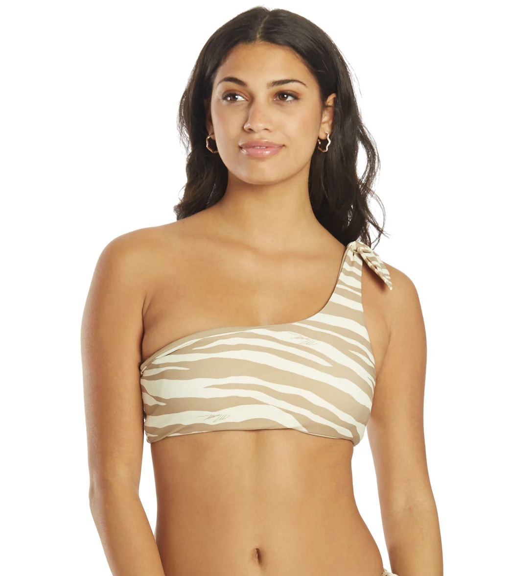 Michael Kors Women's Reversible Zebra One Shoulder Bikini Top - Image 14