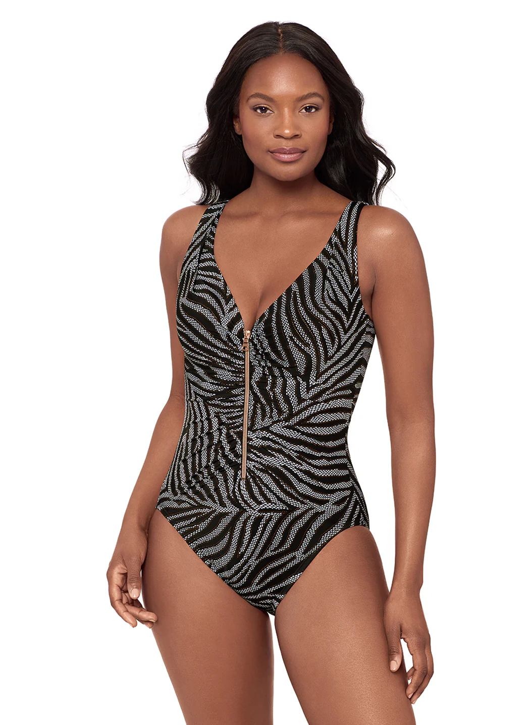 Miraclesuit Women's Zirconic Zipt One Piece Swimsuit - Image 3