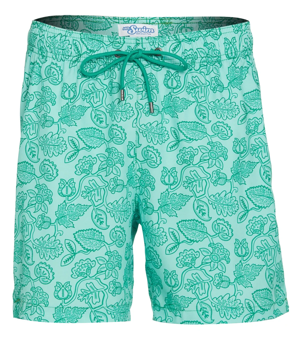 Mr.Swim Men's  Leafy Floral Swim Trunks