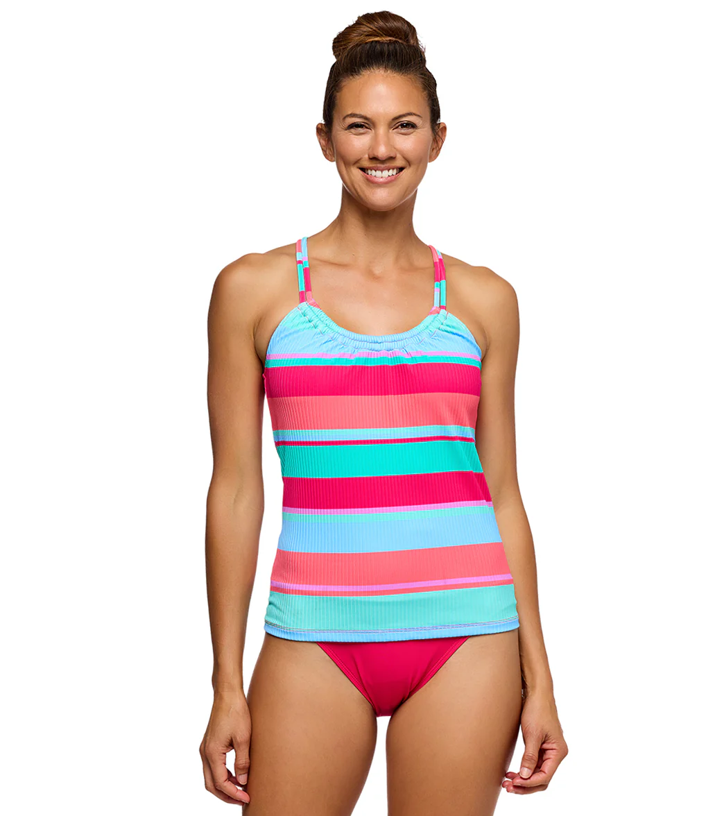 Next by Athena Women's Bermuda Stripe Shirr Soft Cup Tankini Top - Image 6