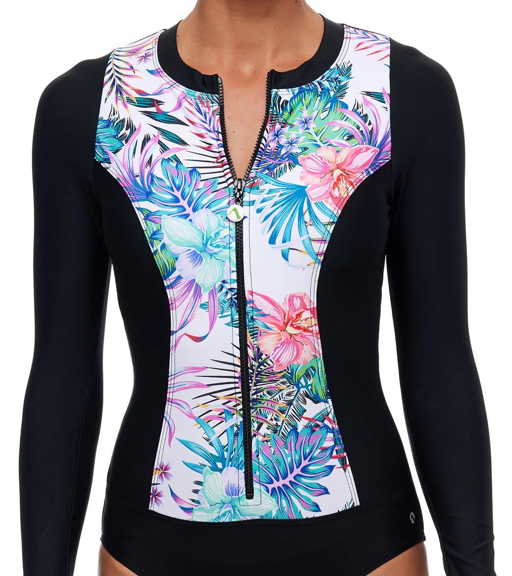 Next by Athena Women's Malibu Long Sleeve Zip One Piece Swimsuit - Image 5