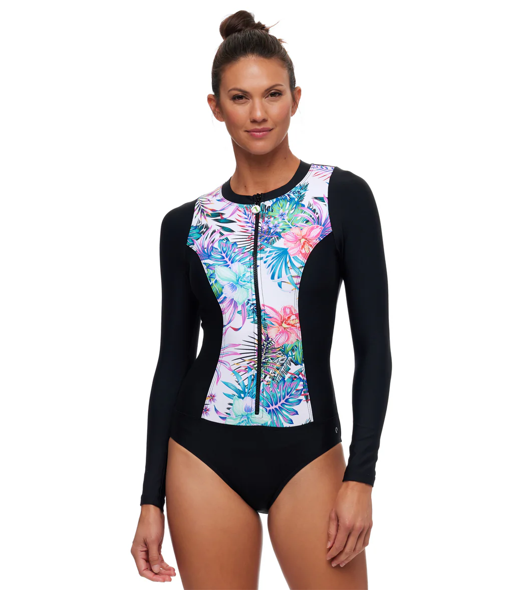 Next by Athena Women's Malibu Long Sleeve Zip One Piece Swimsuit - Image 7
