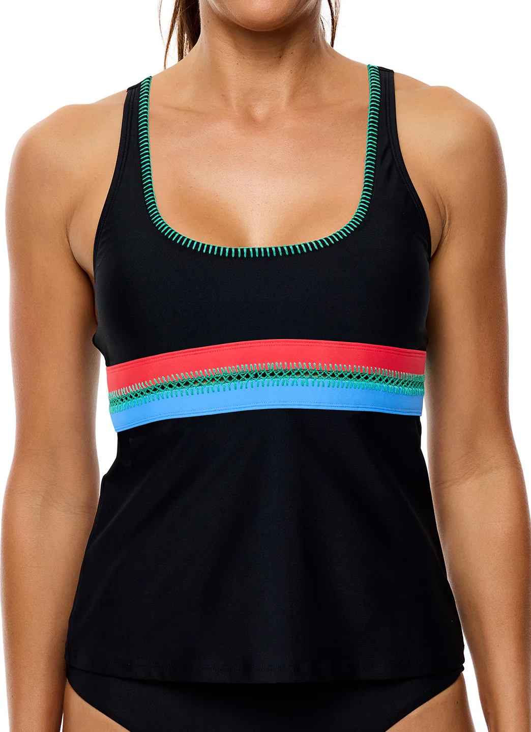 Next by Athena Women's Shaka Serve Crochet Trim Tankini Top - Image 2
