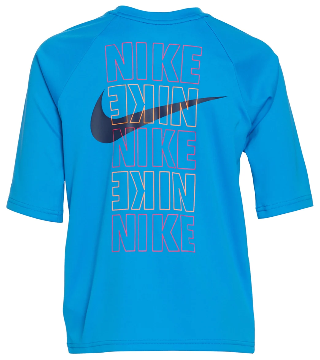 Nike Boys' Block Logo Short Sleeve Hydroguard (Big Kid) - Image 10