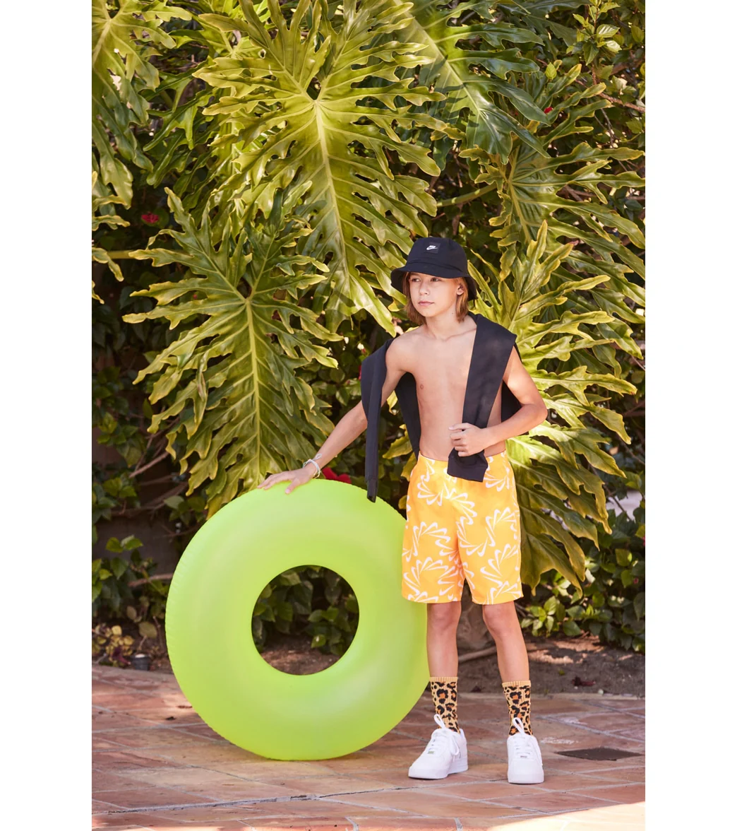 Nike Boys Mini Me Swoosh Line Swim Trunks (Big Kid) - Image 9