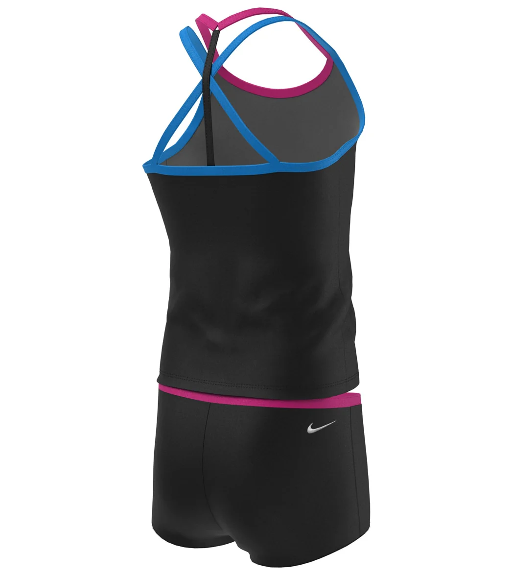Nike Girls' Essential T-Crossback Two Piece Tankini Set (Big Kid) - Image 4