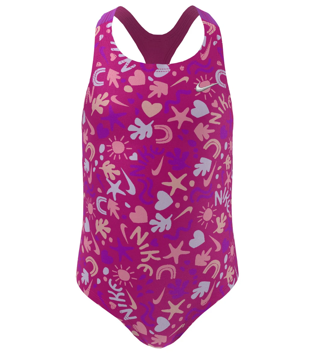 Nike Girls' Fun Forest Racerback One Piece Swimsuit (Little Kid)