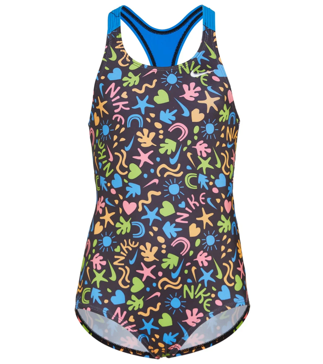 Nike Girls' Fun Forest Racerback One Piece Swimsuit (Little Kid) - Image 6