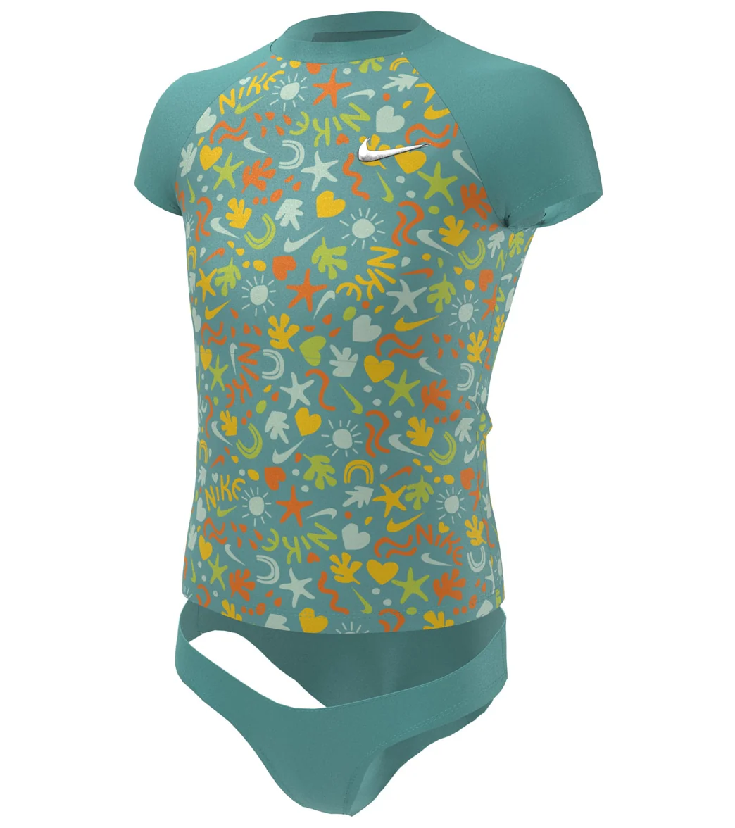 Nike Girls' Fun Forest Short Sleeve Top Bikini Set (Big Kid) - Image 7